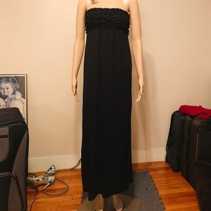 Xhilaration Black Smocked Bust Maxi Dress